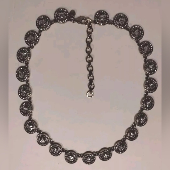 J. Crew Clear Rhinestone Crystal Necklace Choker Collar Glam Vintage Style - Picture 8 of 14